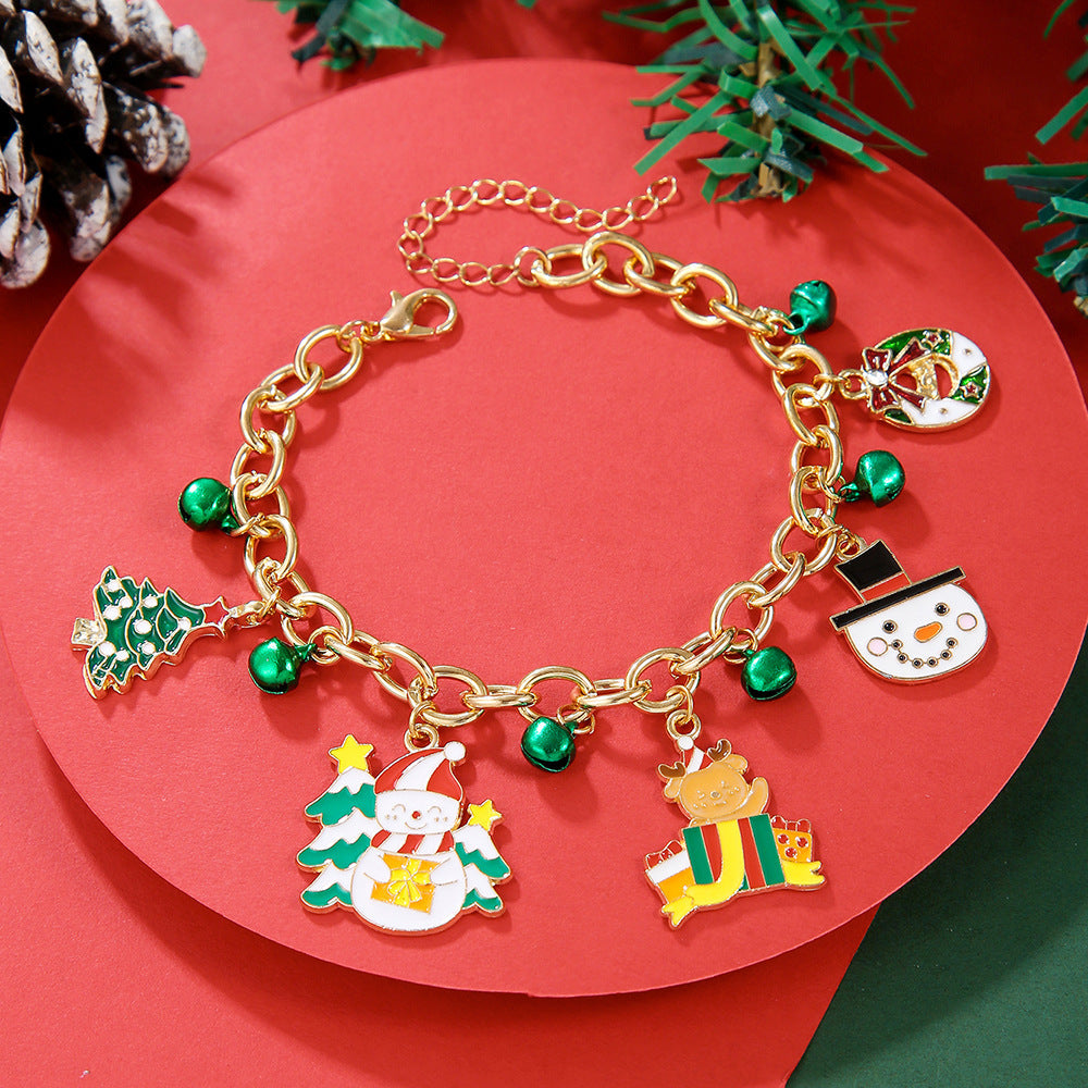 Creative Christmas Metal Chain Bracelet For Women Men Santa Claus Christmas Tree Snowflake Snowman Pearl Bangles New Year Gifts Creative Christmas Metal Chain Bracelet For Women Men Santa Claus Christmas Tree Snowflake Snowman Pearl Bangles New Year Gifts